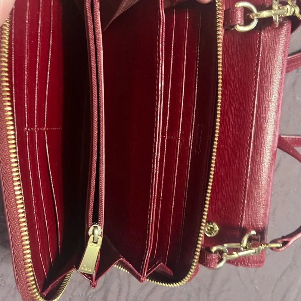 FURLA Riva/shoulder bag/leather/RED/solid color - Picture 4 of 9